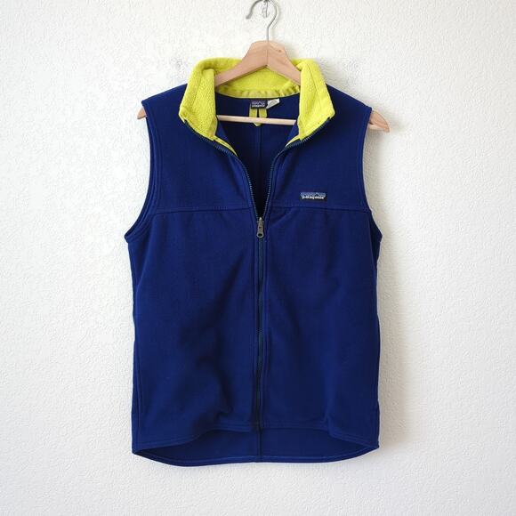Vintage Patagonia Y2K Women's Jacket Fleece Vest Blue Full Zip Neon Small - Picture 7 of 10
